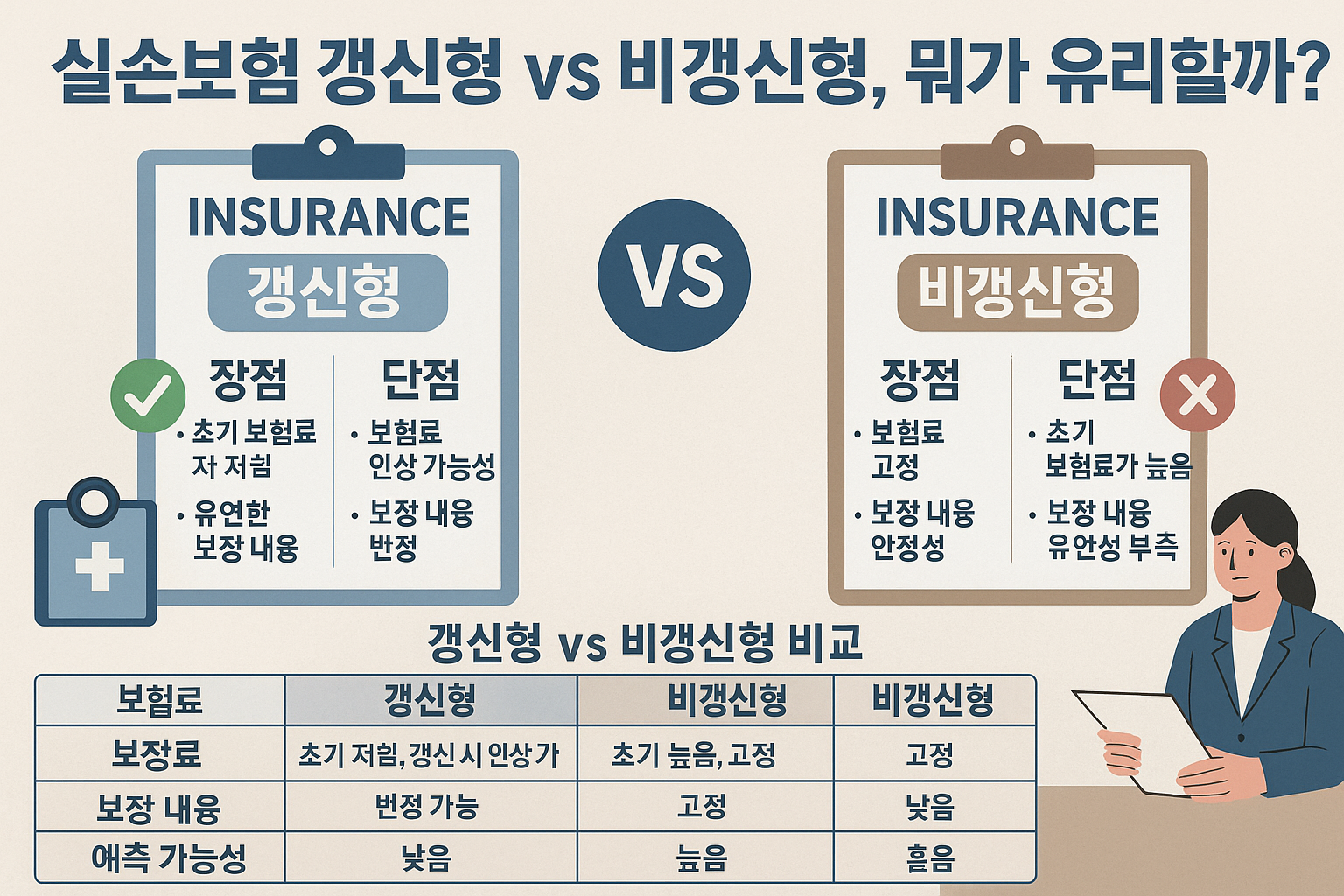 실손보험 갱신형 vs 비갱신형 비교