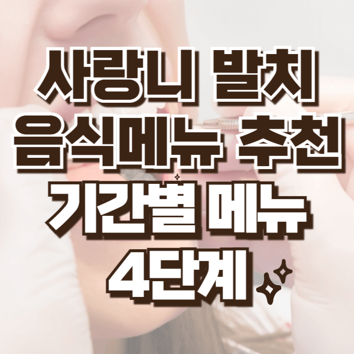 사랑니 발치 기간에 따른 음식메뉴 추천