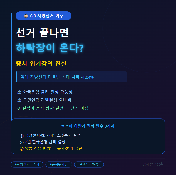 6&middot;3 지방선거 이후 코스피 위기감