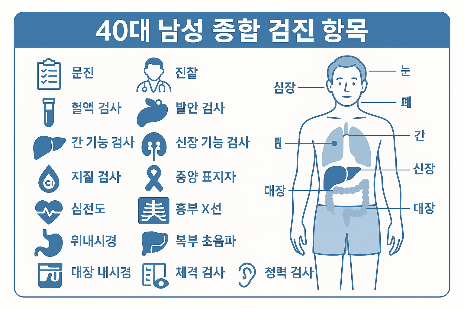 40대 남성 종합건강검진 항목 비교 완벽가이드 ❘ 비용부터 필수검사까지