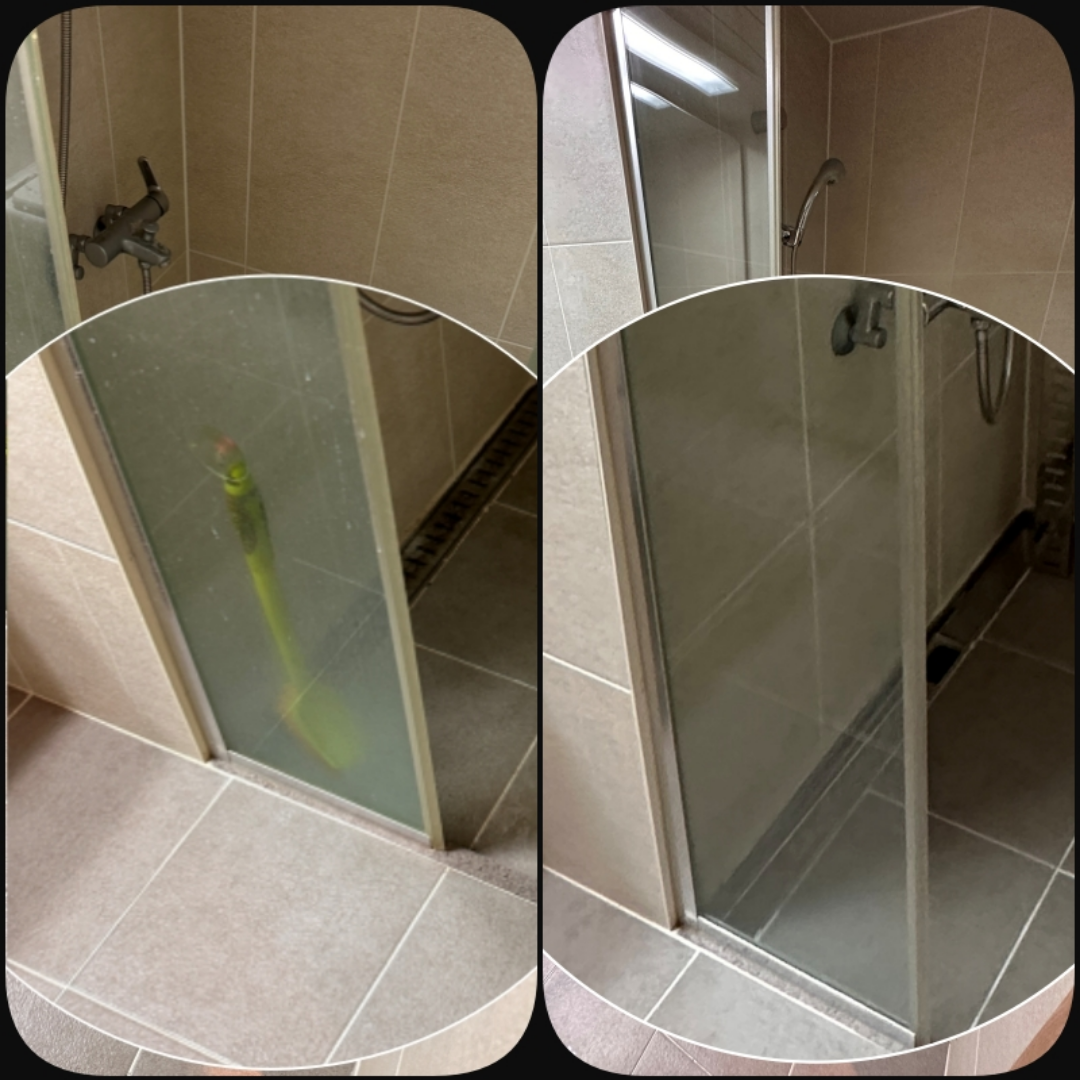 샤워부스 물때제거