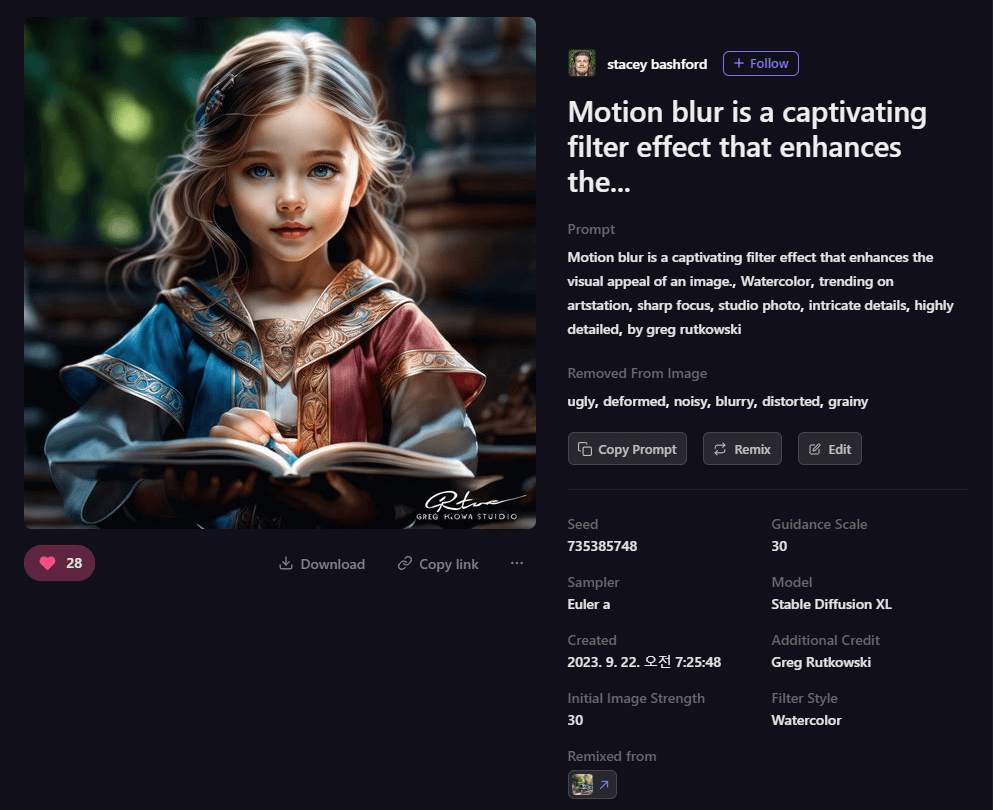 Playground AI 그림 - 소녀 마법사