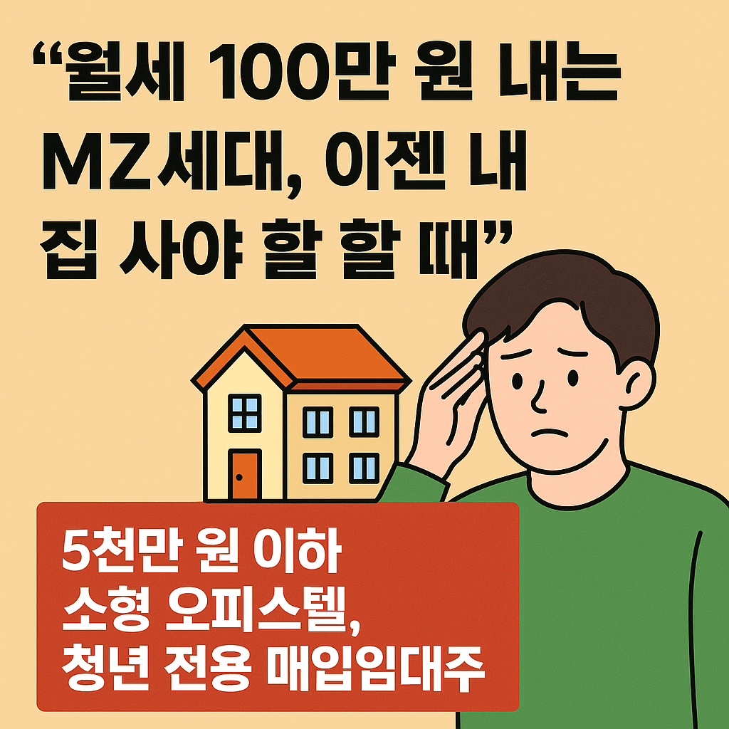 월세 100만 원 내는 MZ세대, 이젠 내 집을 사야 할 때