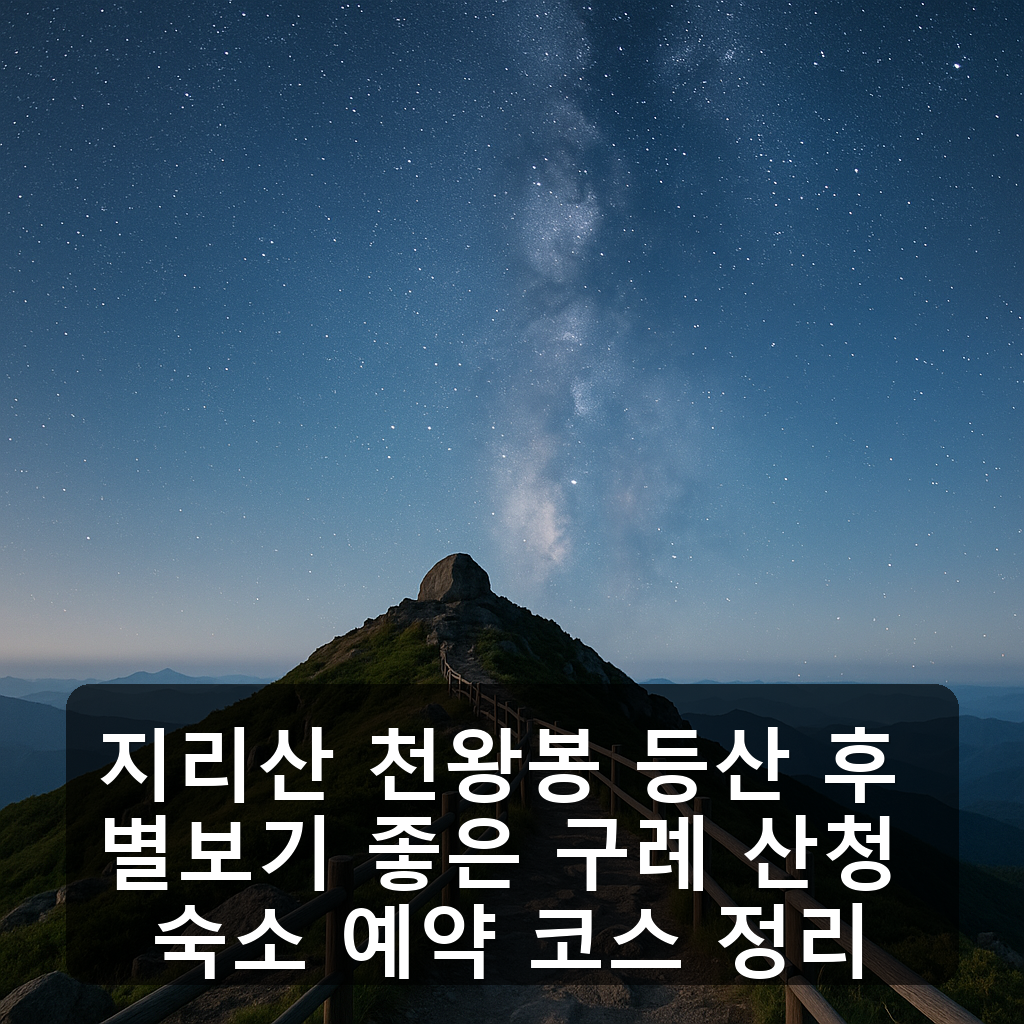 지리산 천왕봉 등산 후 별보기 좋은 구례 산청 숙소 예약 코스 정리