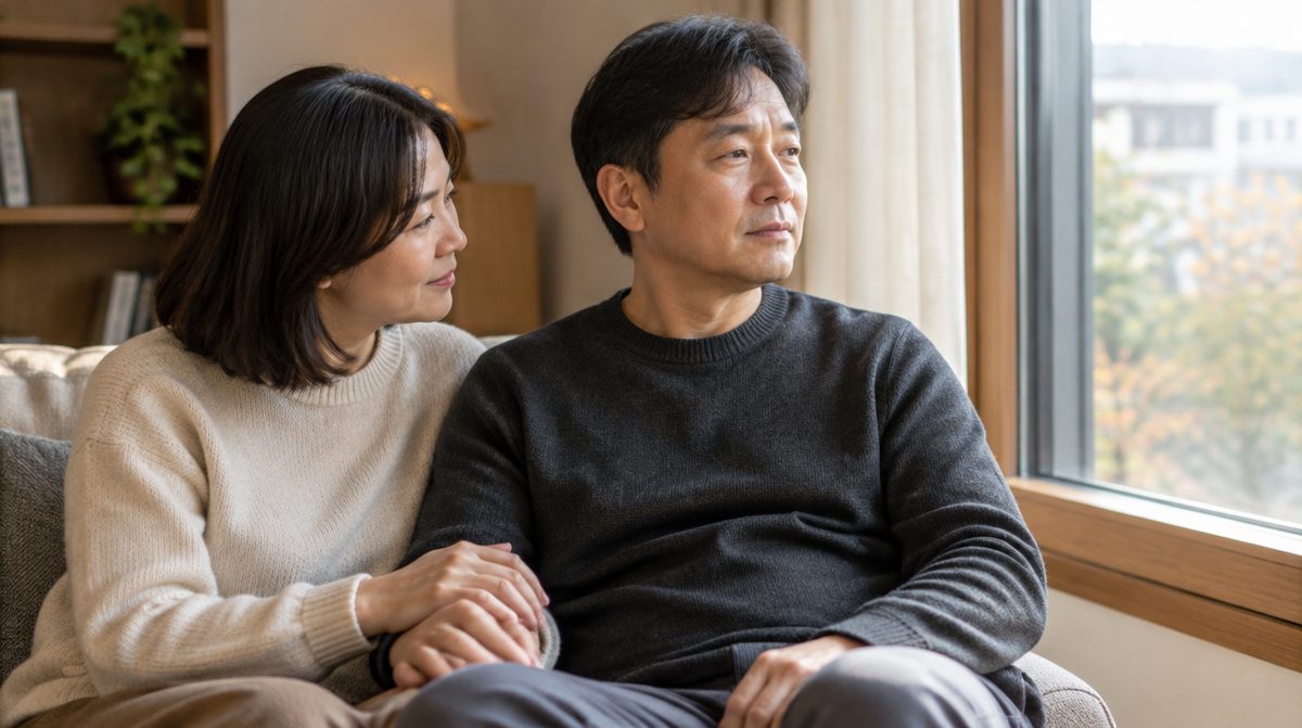 뇌졸중 후 감정 변화를 겪는 남편 곁을 지키는 아내
