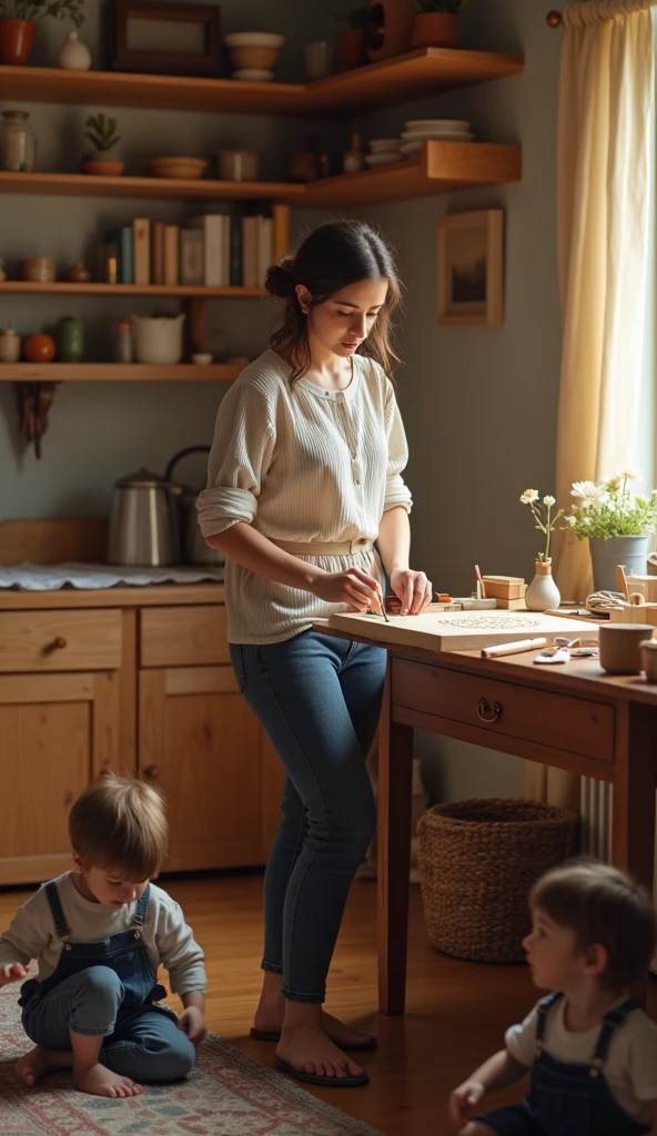 집에서 살림하고 있는 전업 주부 이미지