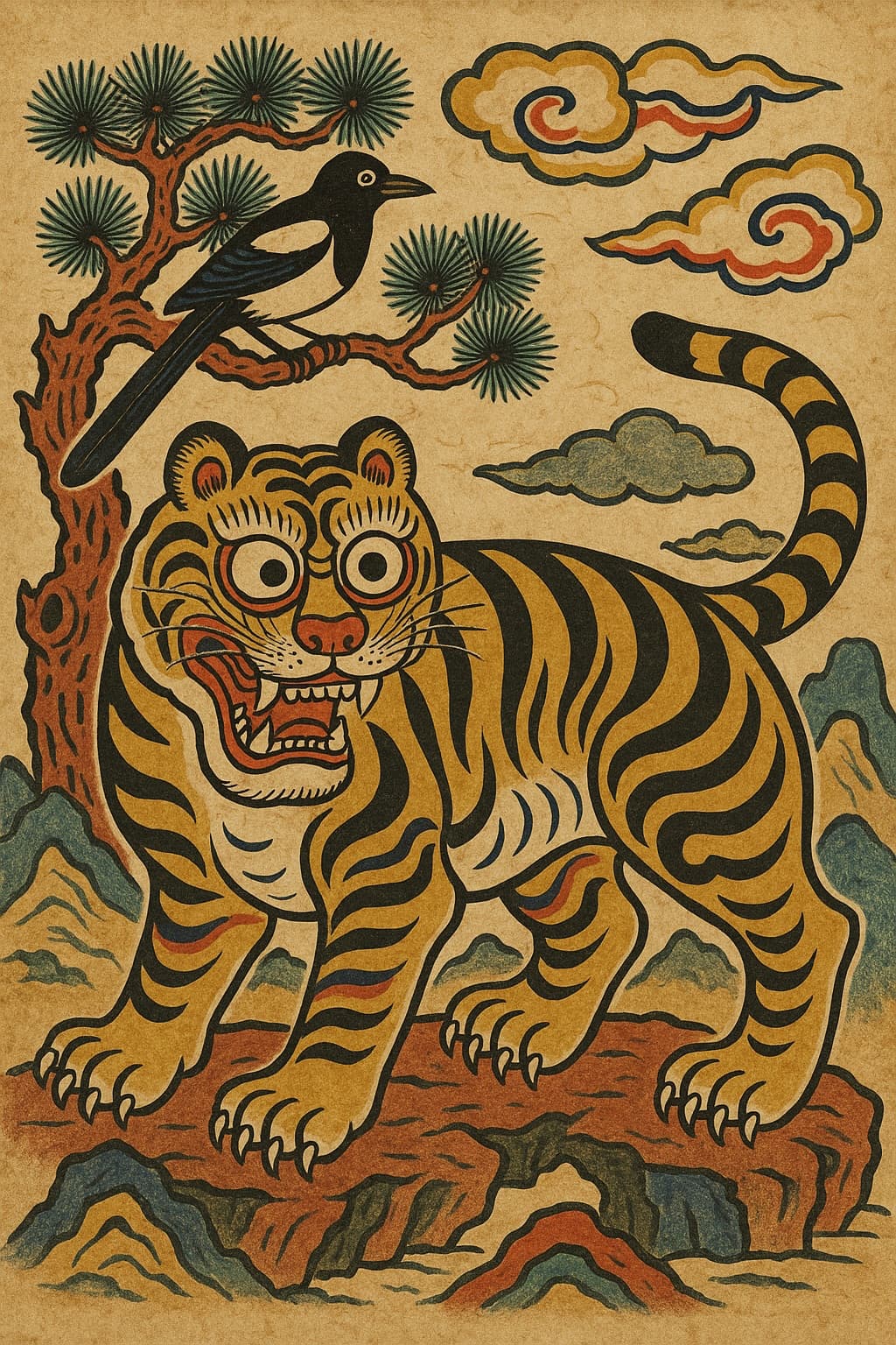 까치호랑이민화, 작호도