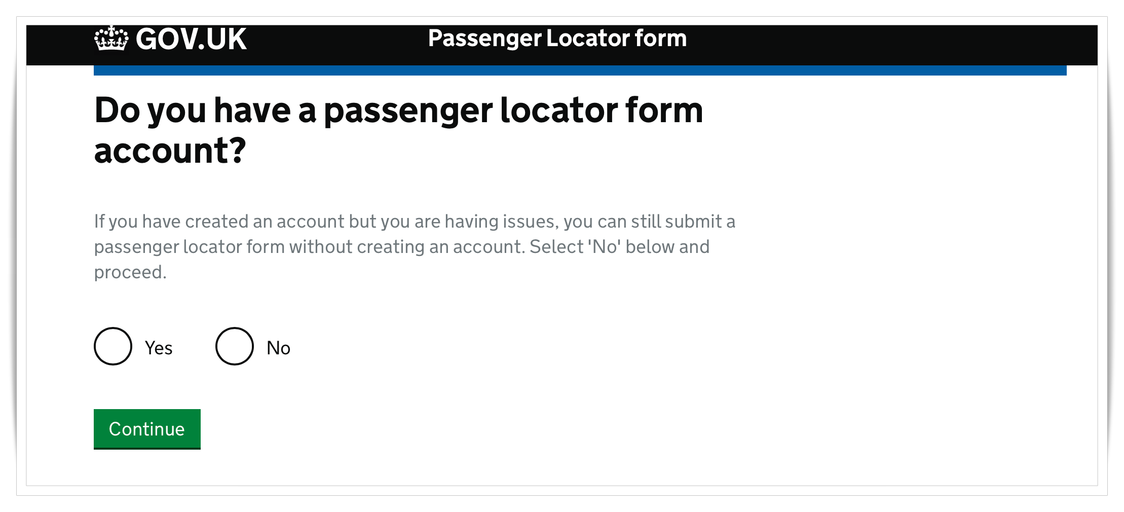 Passenger Locator Form