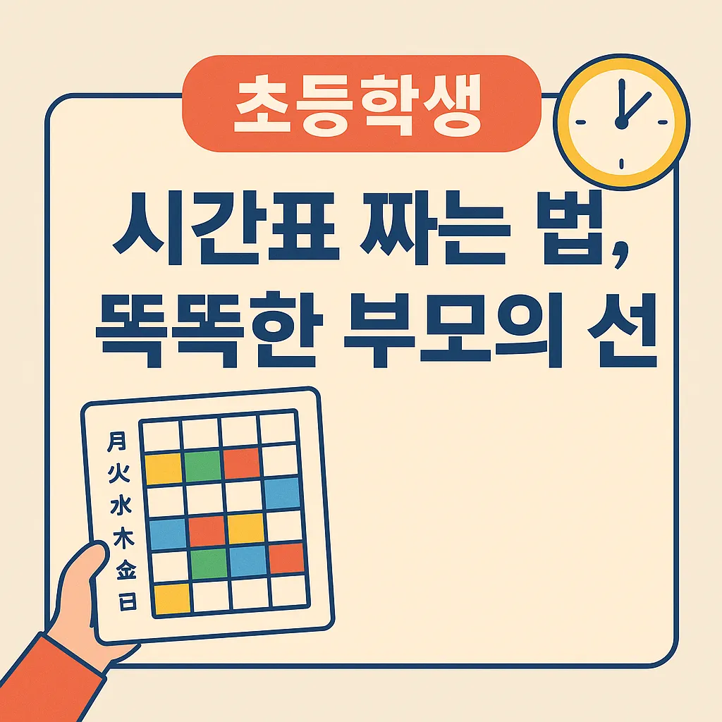 초등학생 시간표 짜는 법