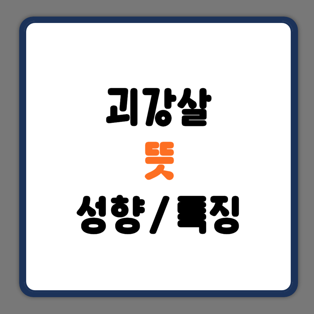 괴강살 뜻