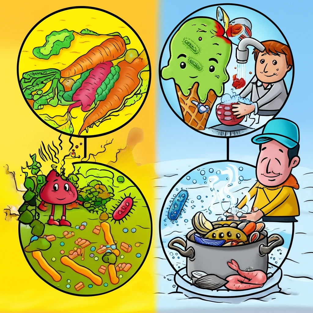 여름철, 겨울철 식중독 예방: 원인균..