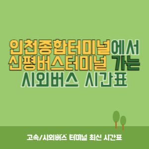 인천종합터미널에서 신평버스터미널 가는 시외버스 시간표 최신정보