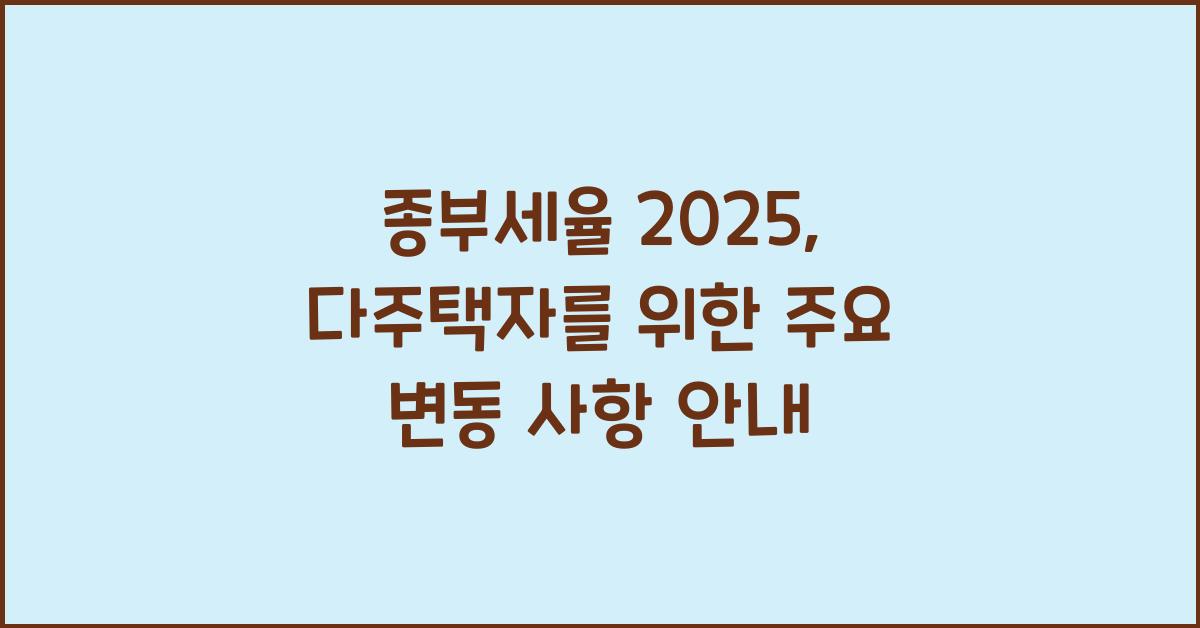 종부세율 2025