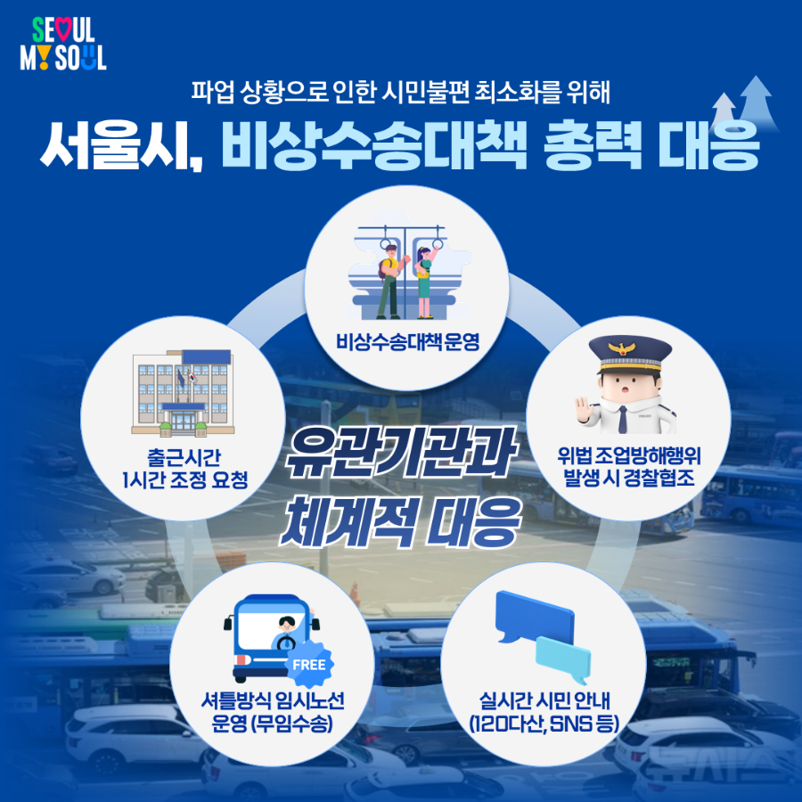 서울 시내버스 오늘 첫차부터 파업 돌입