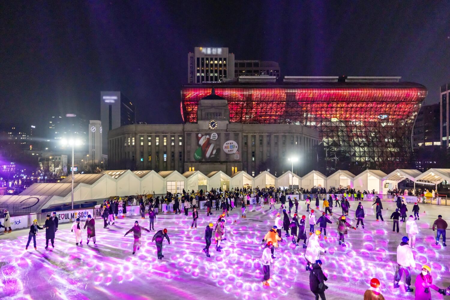 서울광장 스케이트장-시나는야경과조명