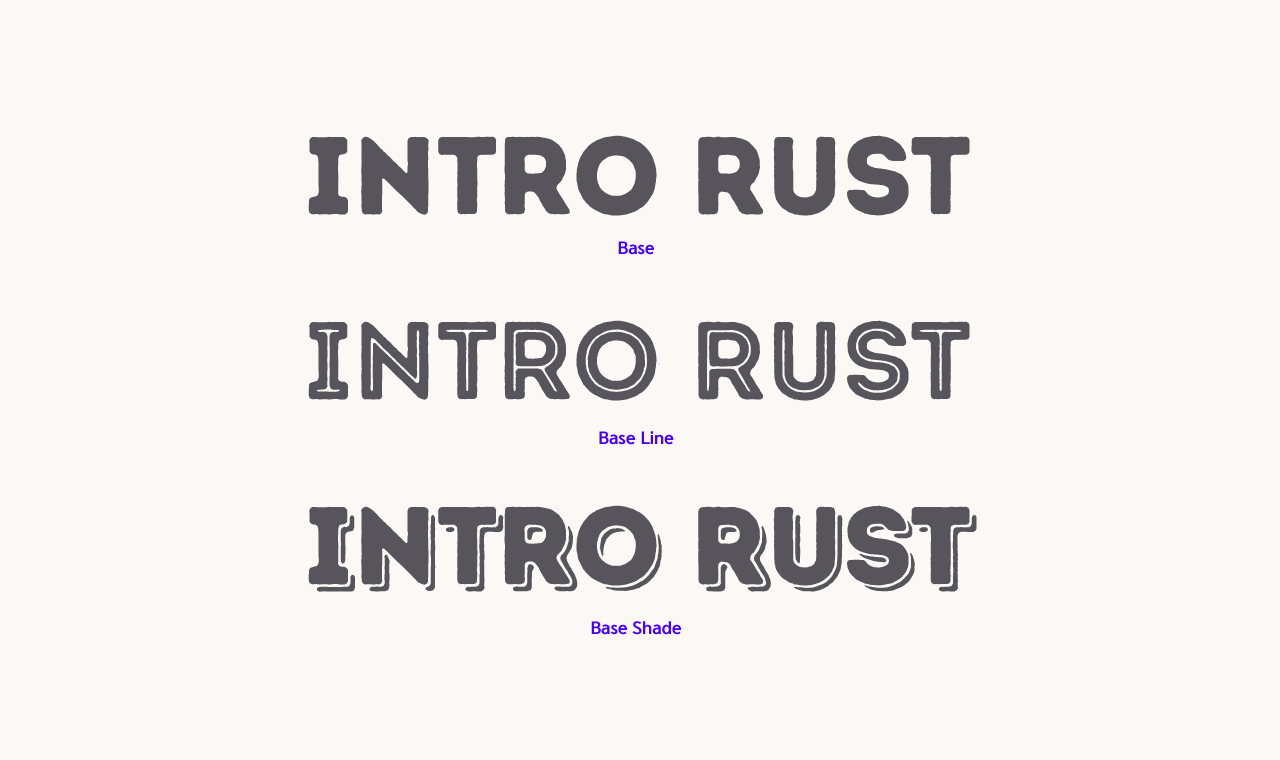 영문폰트 라틴폰트 Fontfabric Intro Rust 폰트패브릭 폰트 예시 이미지 1