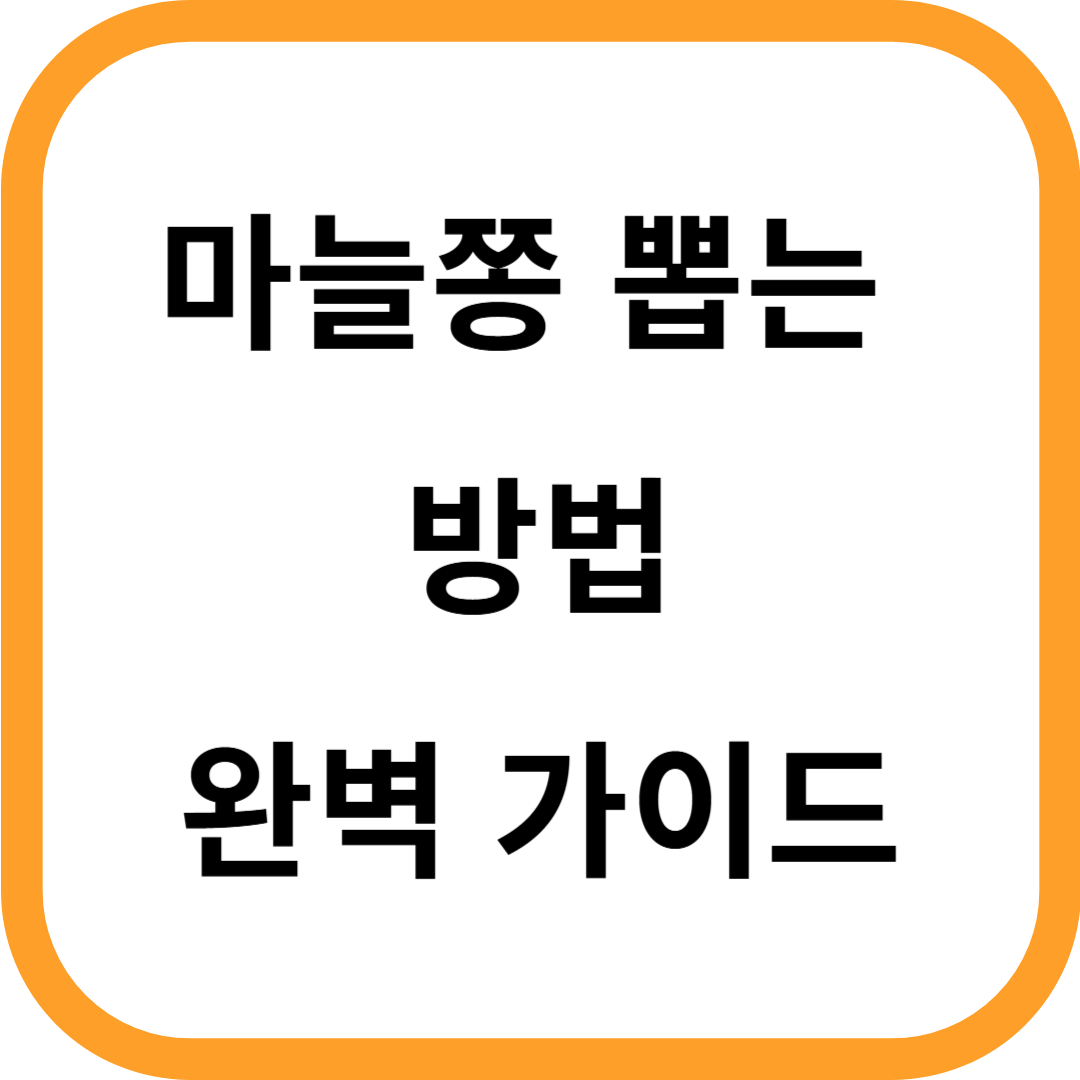 마늘쫑 뽑는 방법