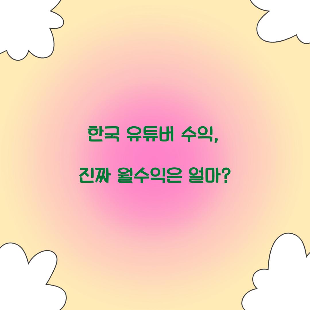 한국 유튜버 수익