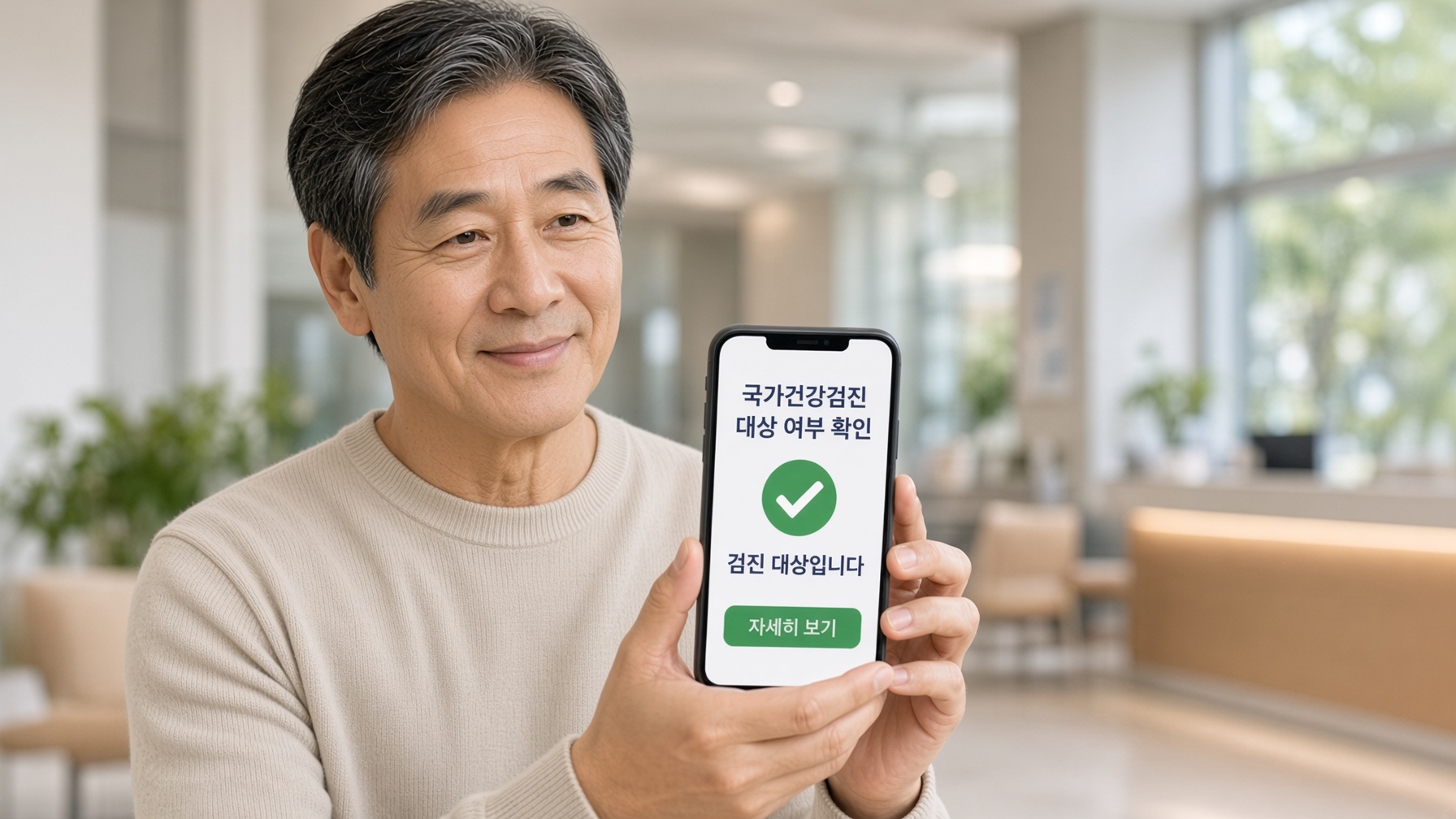 검진 대상 여부는 휴대폰에서도 간편하게 확인할 수 있습니다.