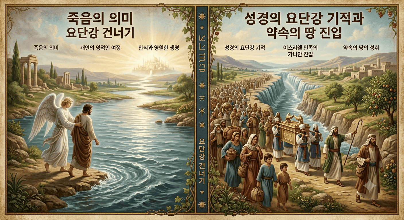 죽음의 의미 요단강 건너기와 성경의 요단강 기적과 약속의 땅 진입,
