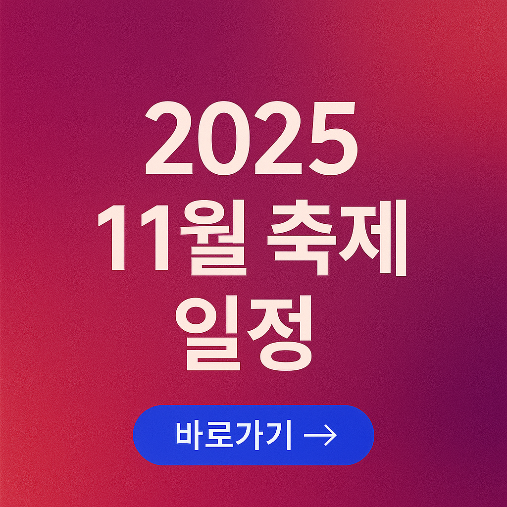 2025 11월 축제일정