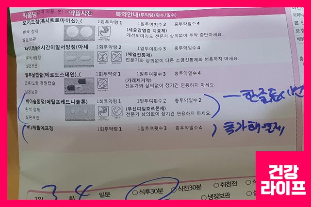 처방약 - 로이드정, 타이레놀, 엘부날캡슐, 베아솔론정, 캐롤에프정