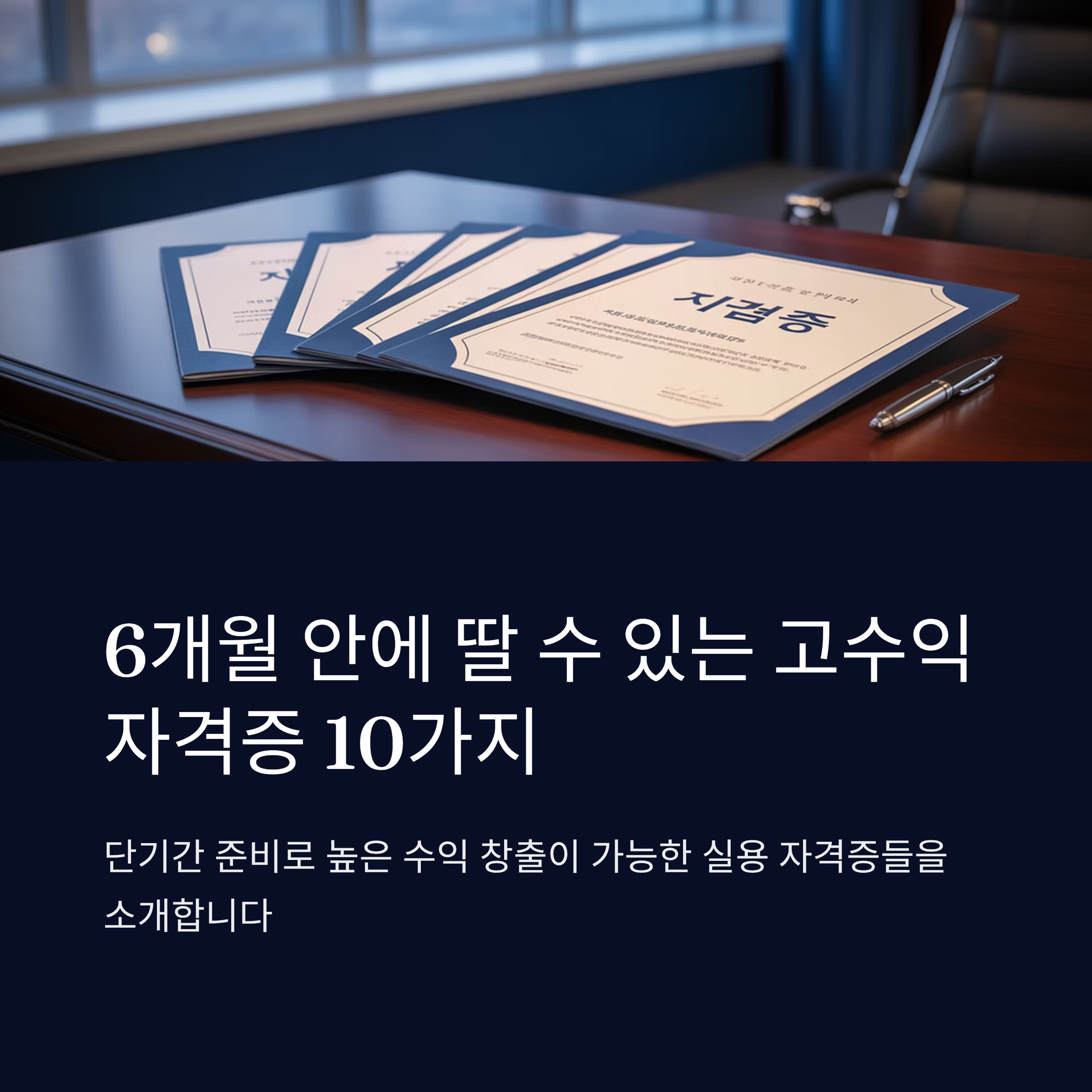 6개월 안에 딸 수 있는 고수익 자격증 10가지