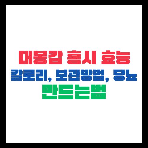 대봉감 홍시 효능 보관방법 당뇨 만드는법