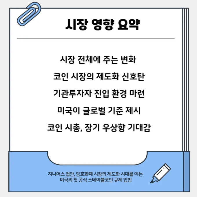 지니어스 법안 시장 영향