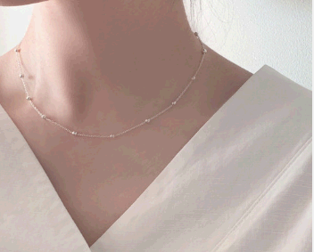 여름쿨톤-실버체인-목걸이