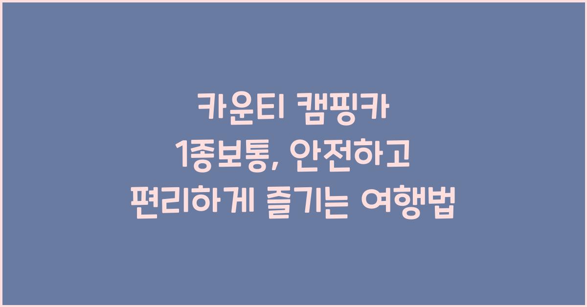 카운티 캠핑카 1종보통