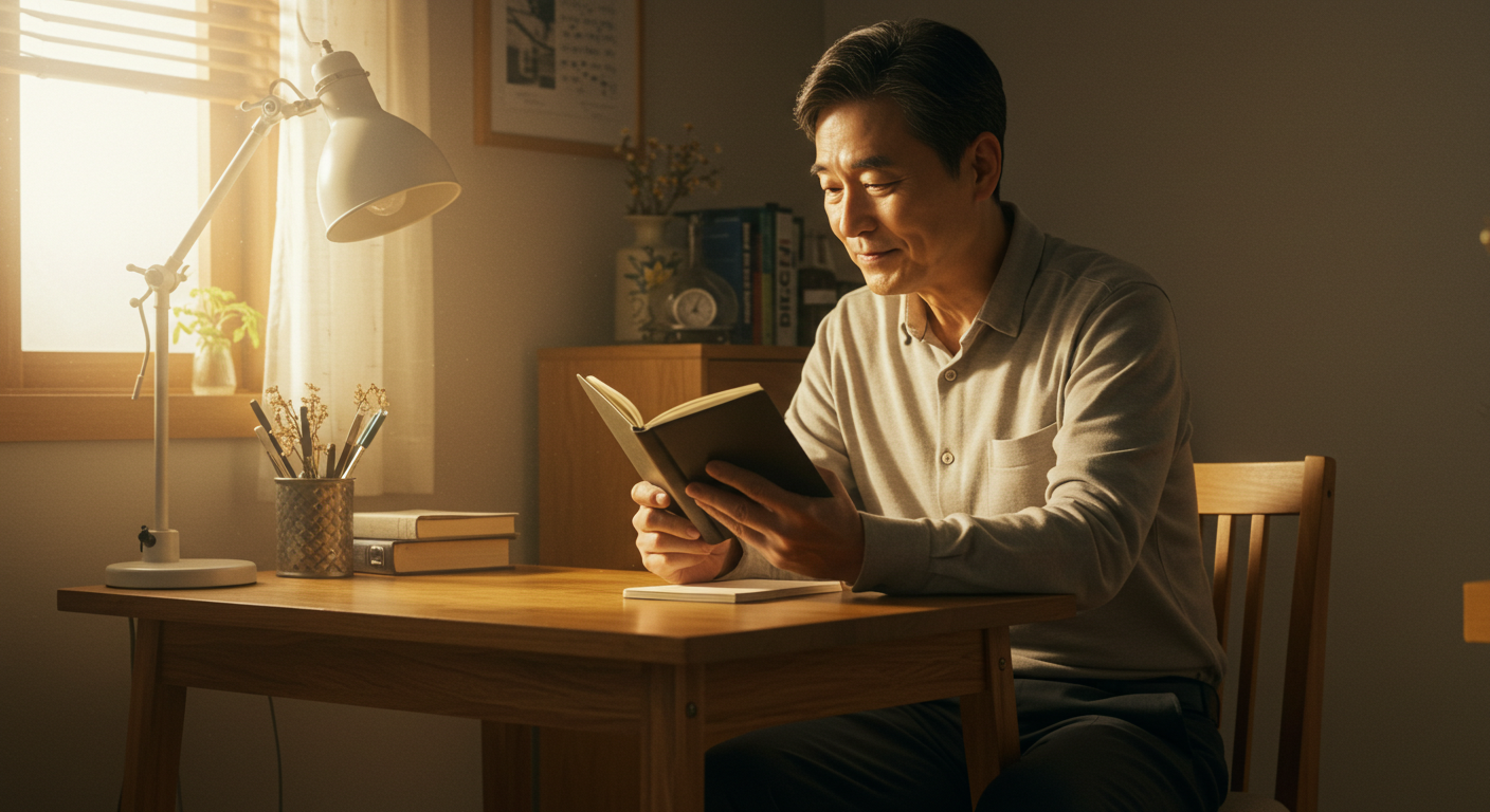 감정을 기록하는 남성