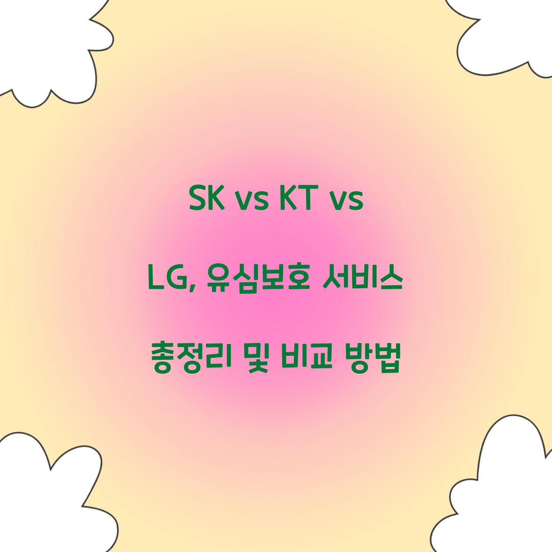 SK vs KT vs LG: 통신사별 유심보호 서비스 비교