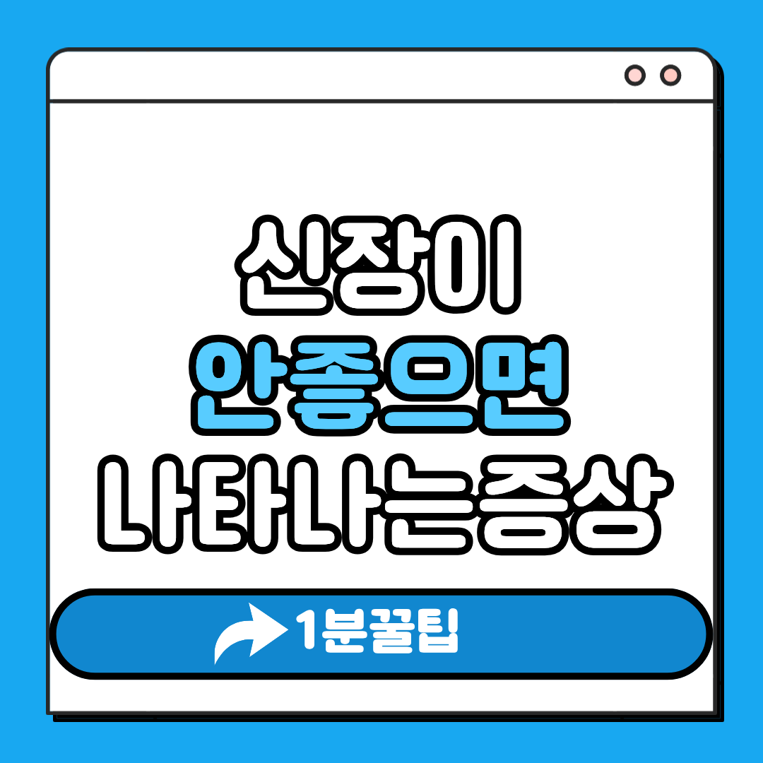 신장이 안좋으면 나타나는 증상