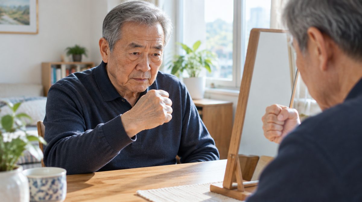 기본 동작 순서, 편마비 거울치료