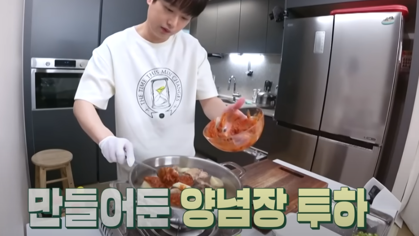 묵은지감자탕 재료 준비