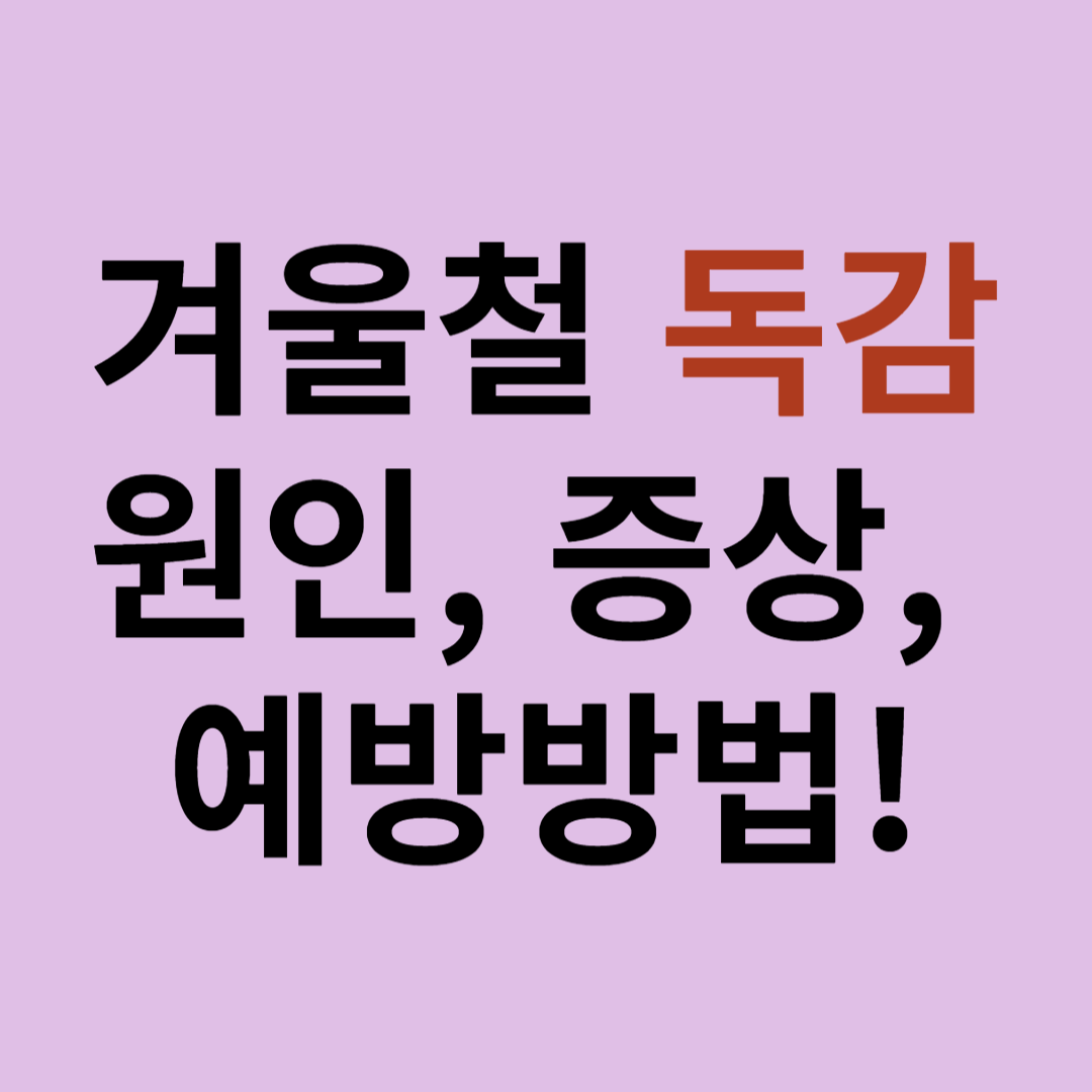 겨울철 독감 원인, 증상, 예방방법 이미지