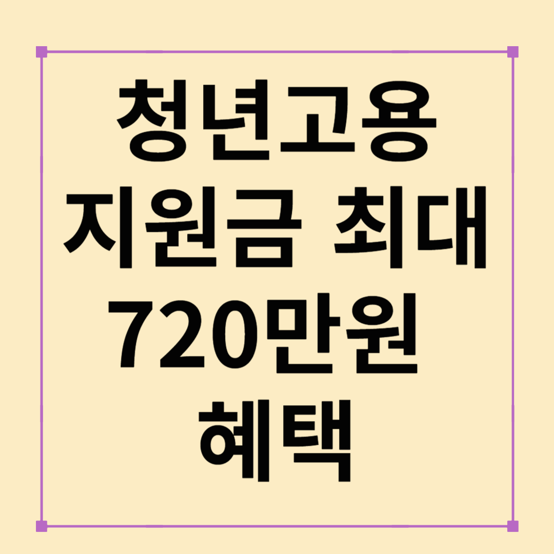 2025년 청년고용지원금 완벽 가이드 – 최대 720만 원 받는 법, 지금 확인하세요!
