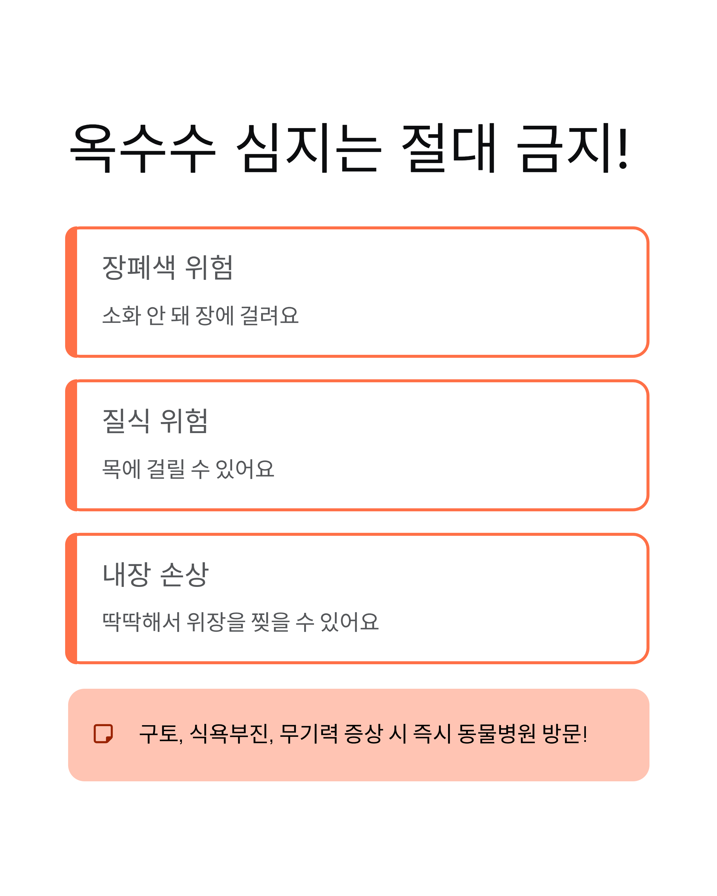 강아지 옥수수 급여해도 될까? 심지는 절대 안 되는 이유