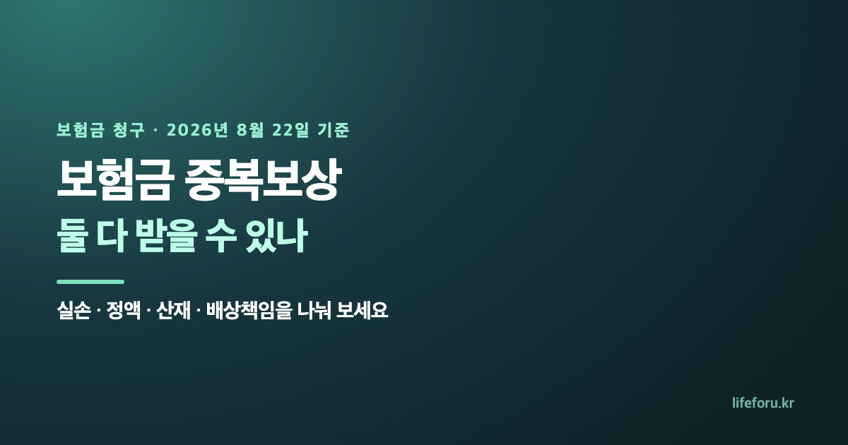 보험금 중복보상, 둘 다 받을 수 있나|실손 비례보상 계산법 내용 설명 이미지 1
