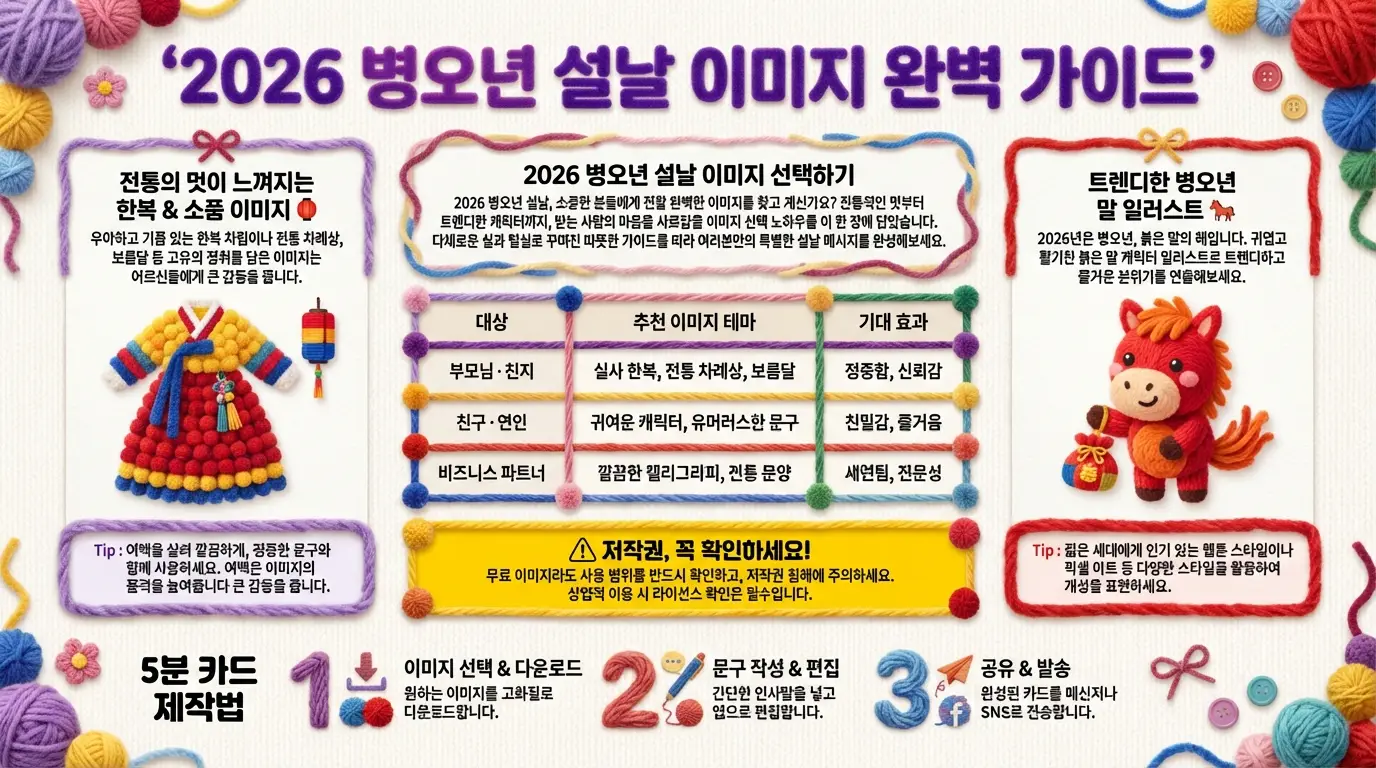 2026병오년 설날 이미지 완벽가이드 인포그래픽