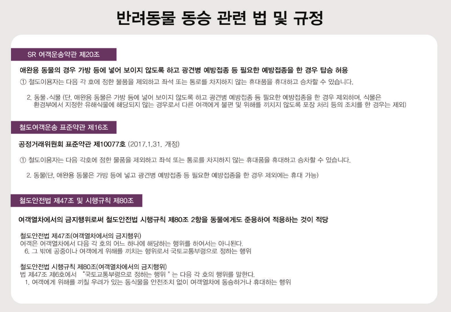 반려동물과 함께하는 대중교통