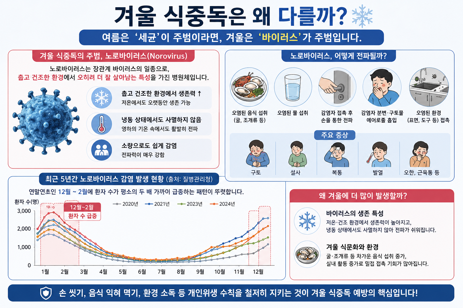 겨울 식중독의 주범 노로바이러스