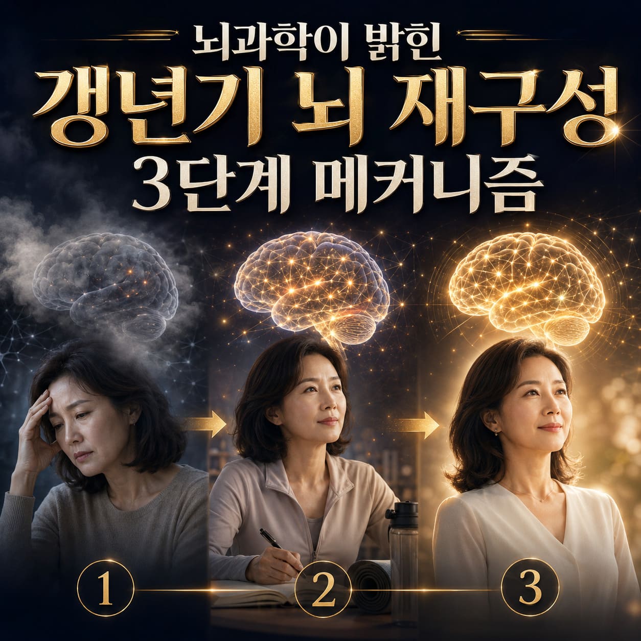 뇌과학이 밝힌 갱년기 뇌 재구성 3단계 메커니즘