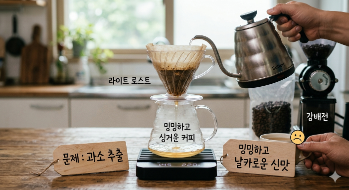 밍밍하고 싱거우며 신맛만 나는 커피: 과소 추출 교정하기