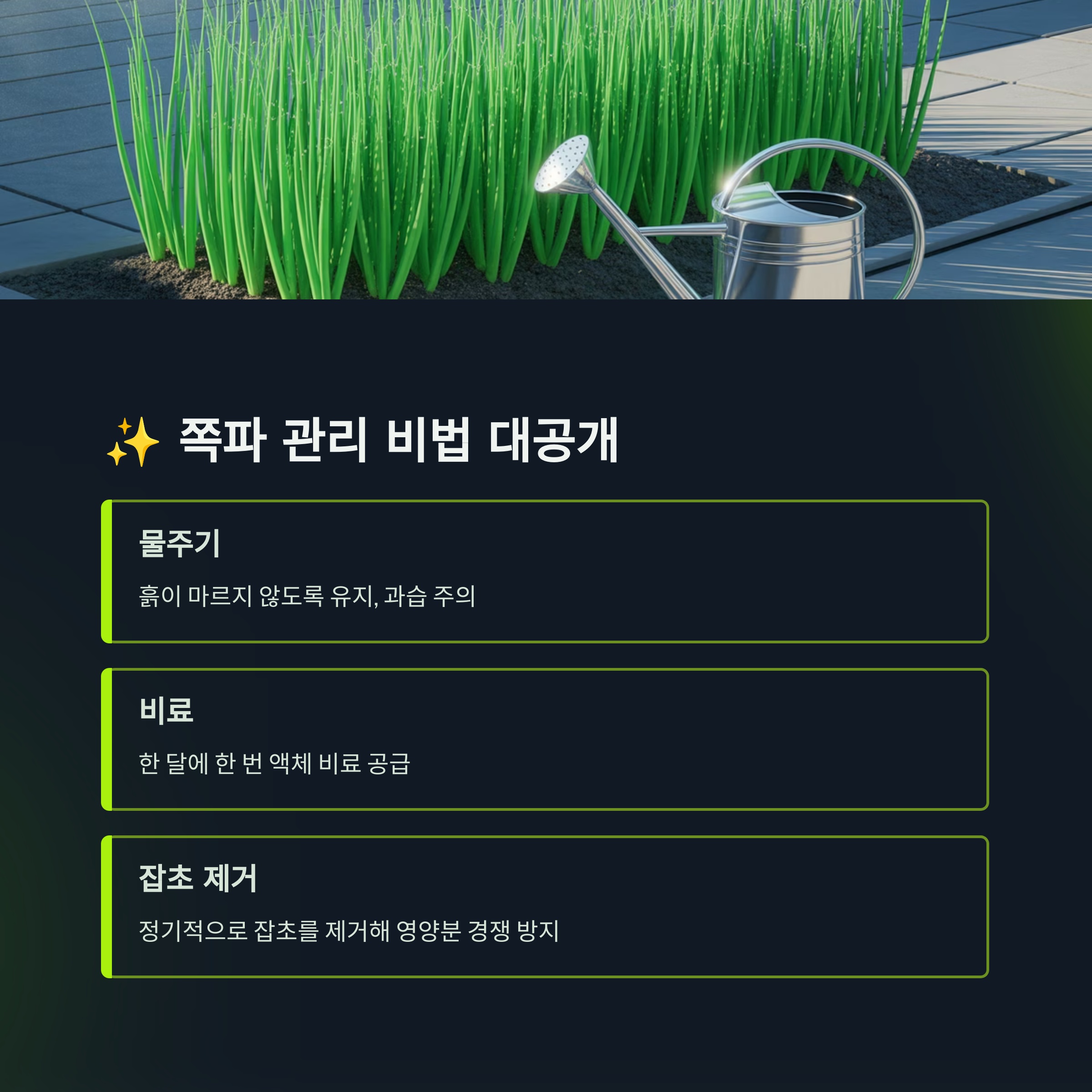 ✨ 쪽파, 건강하게 키우는 비법 대공개! 관리 팁 🌟