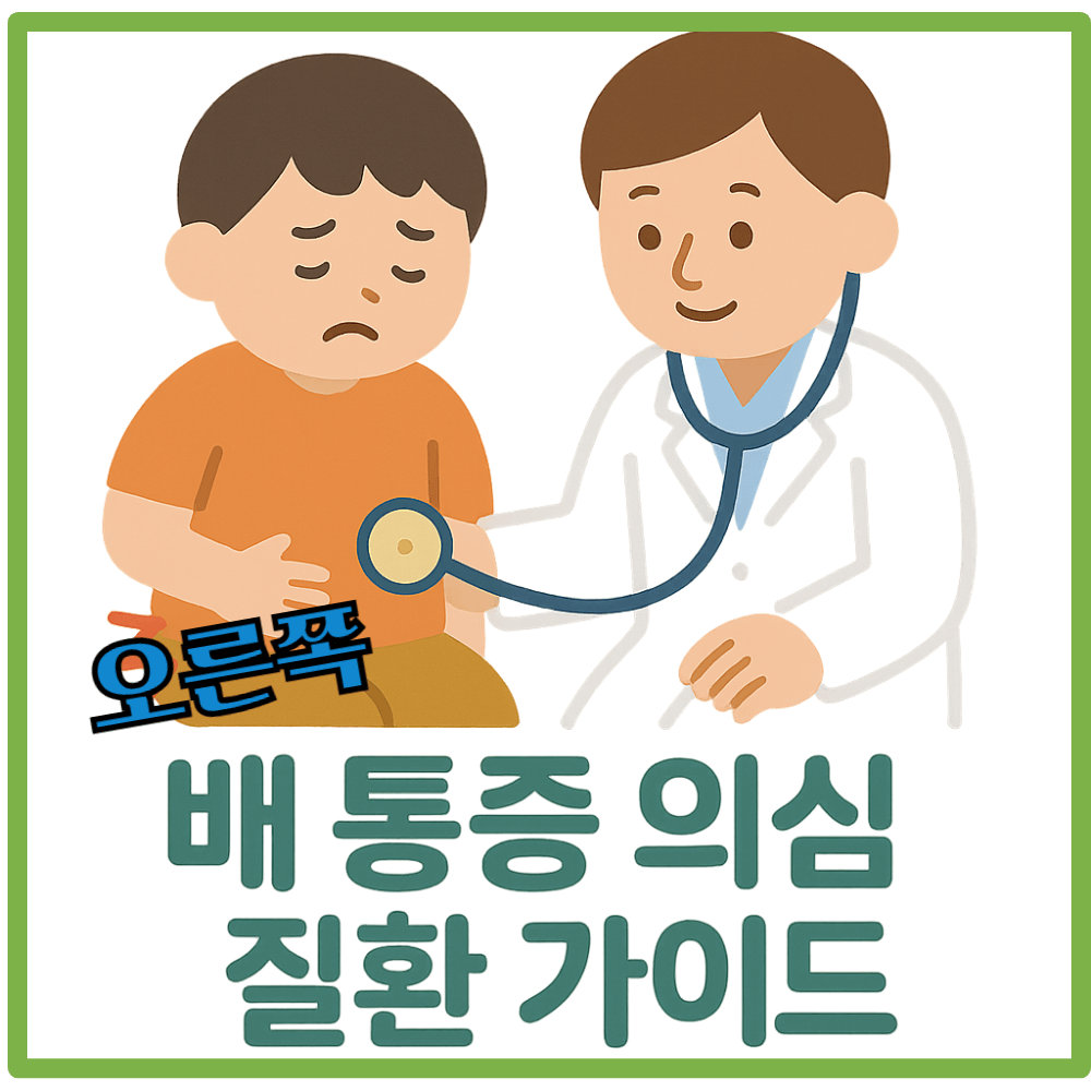 오른쪽 배 통증 의심 질환