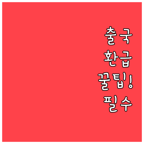출국납부금 환급 가능 여부와 신청 요..