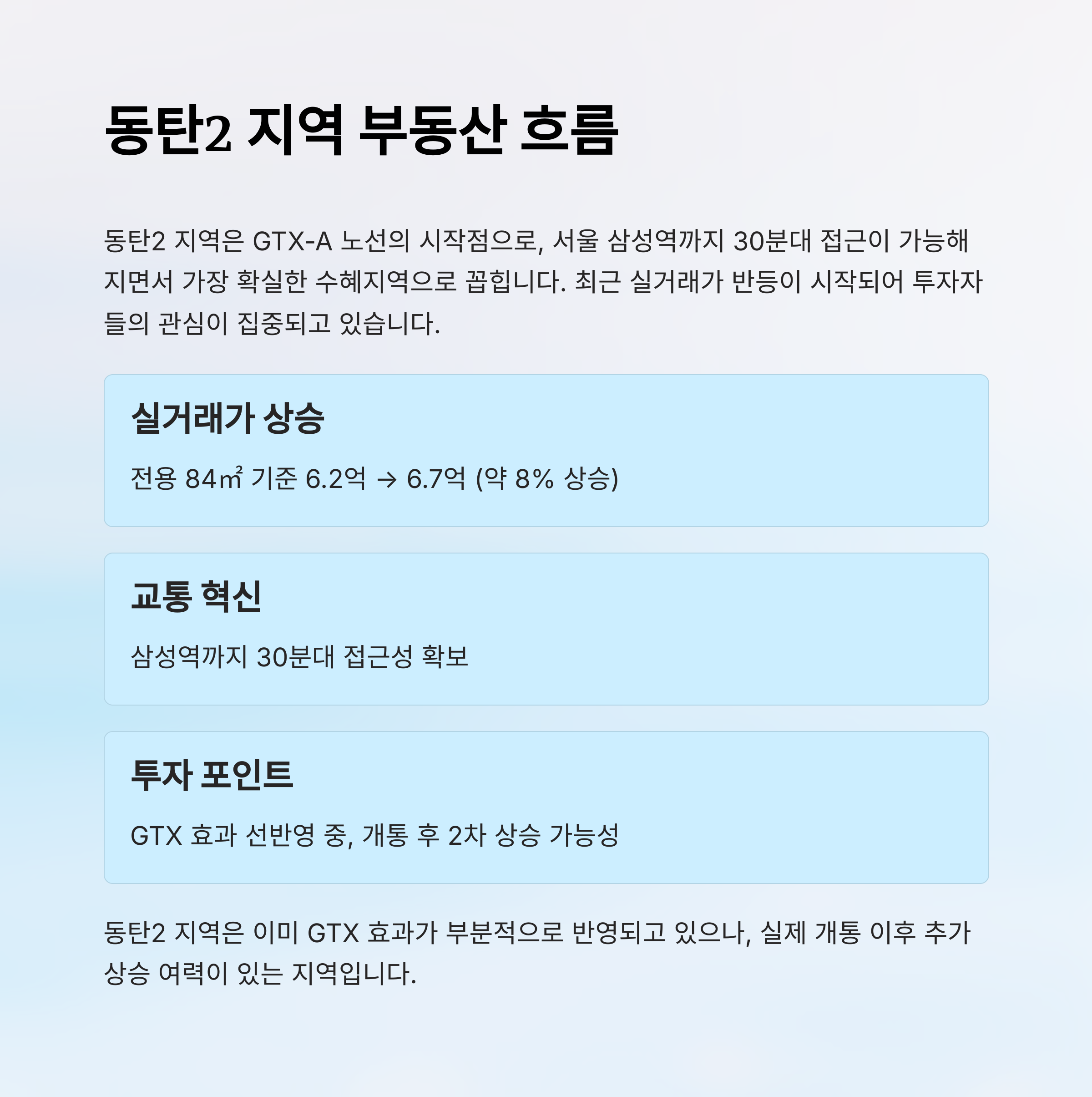 GTX-A 노선 수혜지역 총정리|동탄부터 삼성까지 부동산 흐름은?